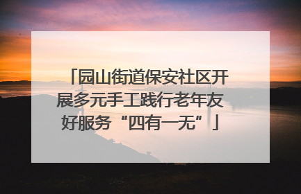 园山街道保安社区开展多元手工践行老年友好服务“四有一无”