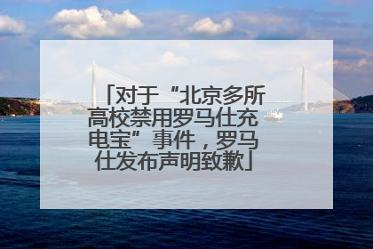 对于“北京多所高校禁用罗马仕充电宝”事件，罗马仕发布声明致歉