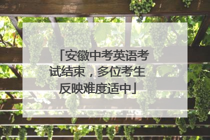 安徽中考英语考试结束，多位考生反映难度适中