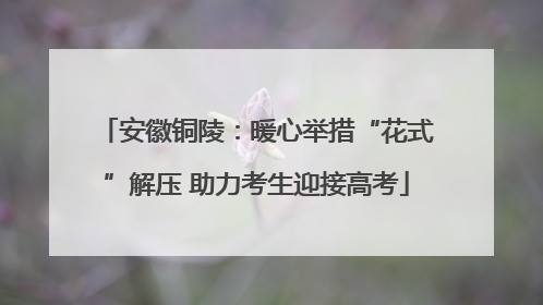 安徽铜陵：暖心举措“花式”解压 助力考生迎接高考