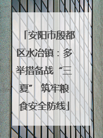 安阳市殷都区水冶镇：多举措备战“三夏” 筑牢粮食安全防线