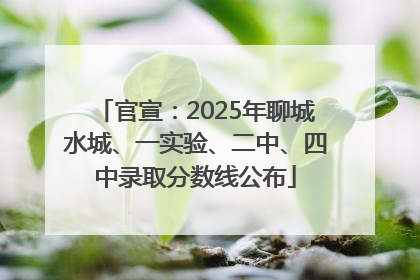 官宣：2025年聊城水城、一实验、二中、四中录取分数线公布