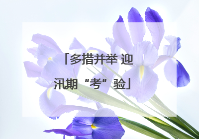 多措并举 迎汛期“考”验