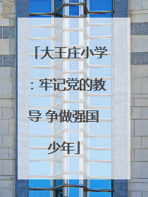 大王庄小学：牢记党的教导 争做强国少年