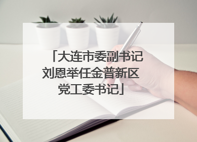 大连市委副书记刘恩举任金普新区党工委书记