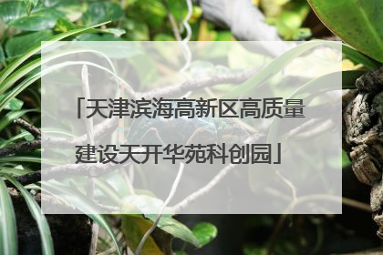 天津滨海高新区高质量建设天开华苑科创园