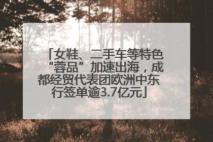 女鞋、二手车等特色“蓉品”加速出海，成都经贸代表团欧洲中东行签单逾3.7亿元