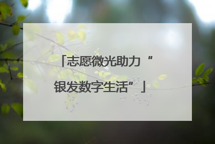 志愿微光助力“银发数字生活”