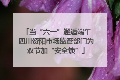 当“六一”邂逅端午 四川资阳市场监管部门为双节加“安全锁”