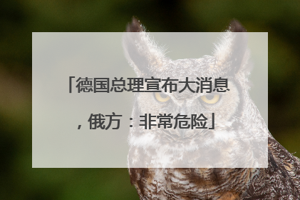 德国总理宣布大消息，俄方：非常危险
