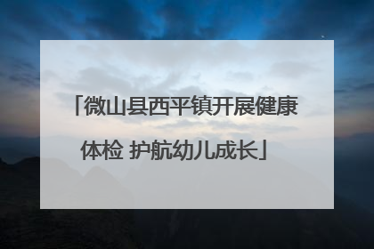 微山县西平镇开展健康体检 护航幼儿成长