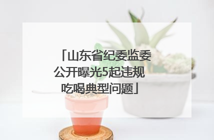 山东省纪委监委公开曝光5起违规吃喝典型问题