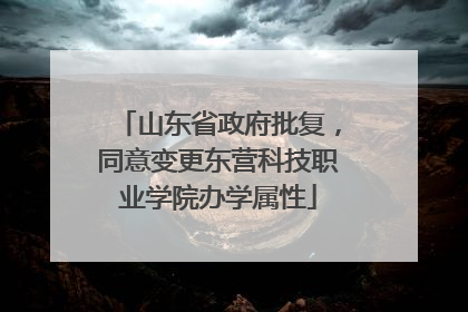 山东省政府批复，同意变更东营科技职业学院办学属性