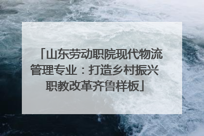 山东劳动职院现代物流管理专业：打造乡村振兴职教改革齐鲁样板