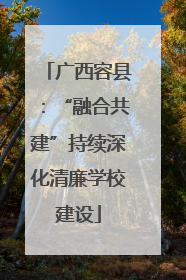 广西容县：“融合共建”持续深化清廉学校建设