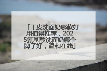 干皮洗面奶哪款好用值得推荐，2025氨基酸洗面奶哪个牌子好，温和在线