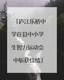庐江乐桥中学在县中小学生智力运动会中斩获佳绩