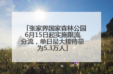 张家界国家森林公园6月15日起实施限流分流，单日最大接待量为5.3万人