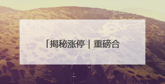 揭秘涨停｜重磅合并落地，这只股封单资金超30亿元