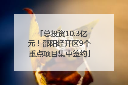 总投资10.3亿元！邵阳经开区9个重点项目集中签约