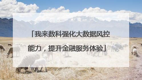 我来数科强化大数据风控能力，提升金融服务体验