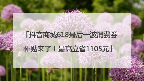 抖音商城618最后一波消费券补贴来了！最高立省1105元