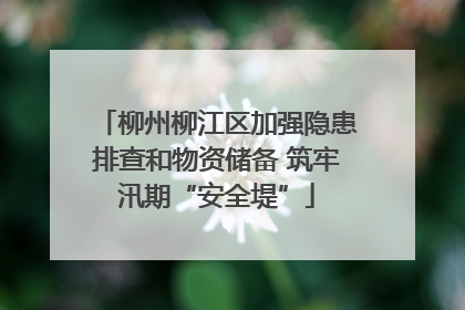柳州柳江区加强隐患排查和物资储备 筑牢汛期“安全堤”