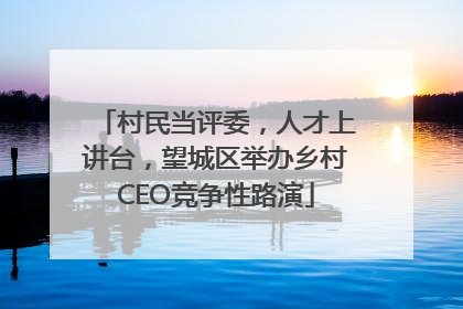 村民当评委，人才上讲台，望城区举办乡村CEO竞争性路演