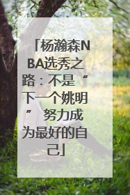 杨瀚森NBA选秀之路：不是“下一个姚明” 努力成为最好的自己
