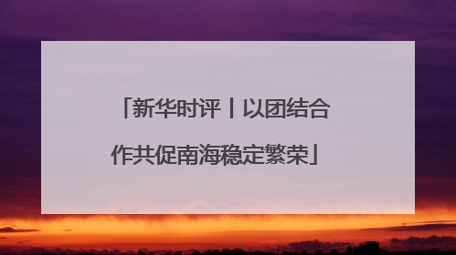 新华时评丨以团结合作共促南海稳定繁荣