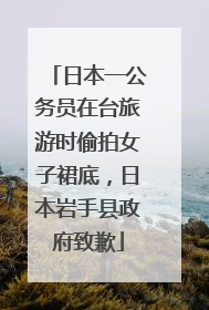 日本一公务员在台旅游时偷拍女子裙底，日本岩手县政府致歉