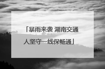 暴雨来袭 湖南交通人坚守一线保畅通