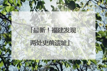 最新！福建发现两处史前遗址