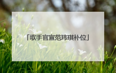 歌手官宣范玮琪补位