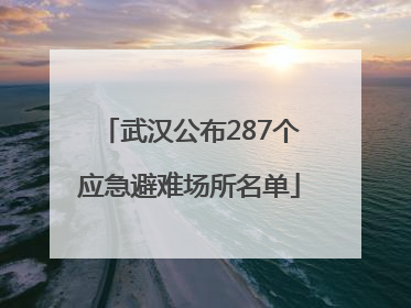 武汉公布287个应急避难场所名单