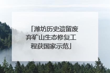 潍坊历史遗留废弃矿山生态修复工程获国家示范