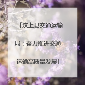 汶上县交通运输局：奋力推进交通运输高质量发展