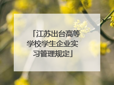 江苏出台高等学校学生企业实习管理规定