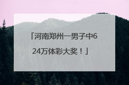 河南郑州一男子中624万体彩大奖！