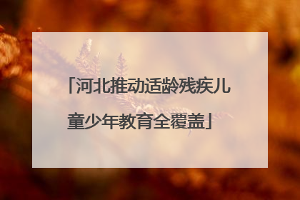 河北推动适龄残疾儿童少年教育全覆盖