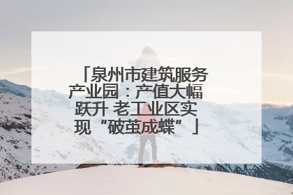 泉州市建筑服务产业园：产值大幅跃升 老工业区实现“破茧成蝶”