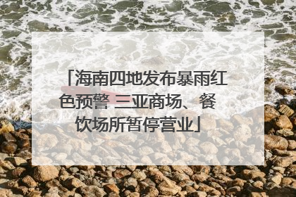 海南四地发布暴雨红色预警 三亚商场、餐饮场所暂停营业