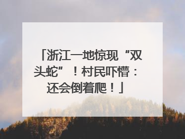 浙江一地惊现“双头蛇”！村民吓懵：还会倒着爬！