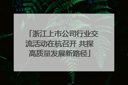 浙江上市公司行业交流活动在杭召开 共探高质量发展新路径