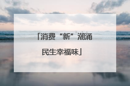 消费“新”潮涌 民生幸福味