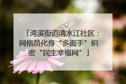 湾溪街道清水江社区：网格员化身“多面手”织密“民生幸福网”