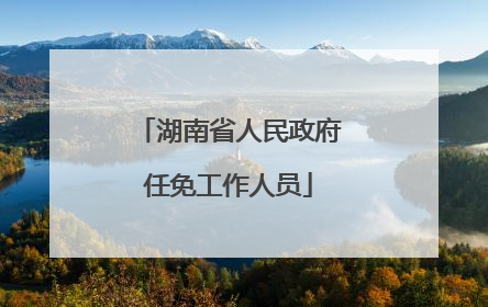 湖南省人民政府任免工作人员