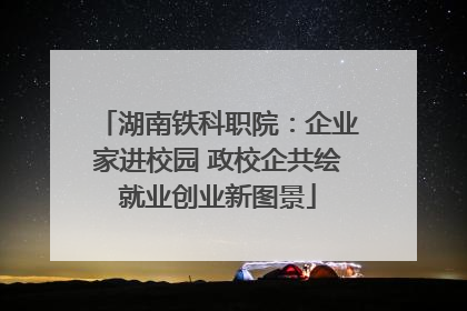 湖南铁科职院：企业家进校园 政校企共绘就业创业新图景