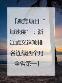 聚焦项目“加速度”：浙江武义这项排名连续四个月全省第一