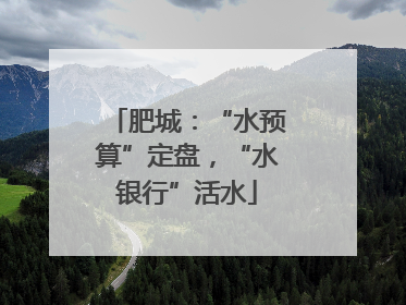 肥城：“水预算”定盘，“水银行”活水